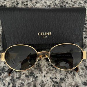 Celine Oval Frame gold tone sunglasses Triomphe NETAPORTER BRAND NEW